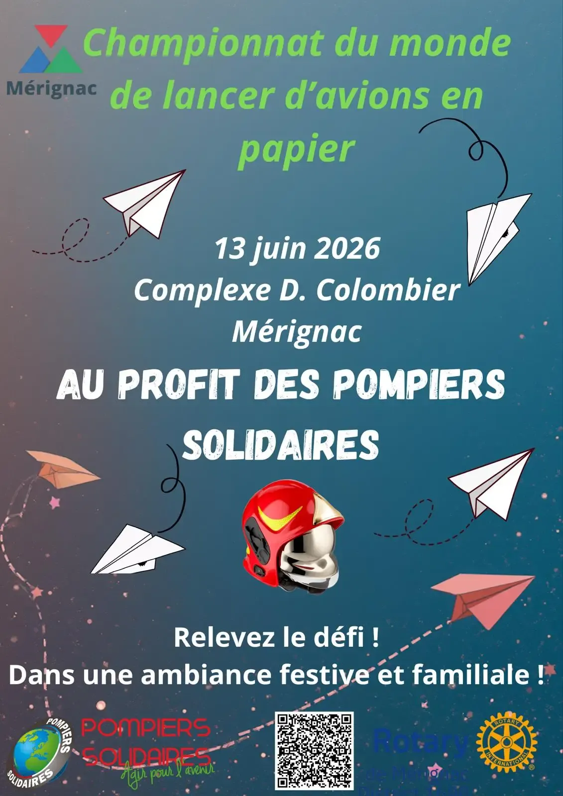 Flyer du Championnat du Monde de Lancer d'Avions en Papier 2026